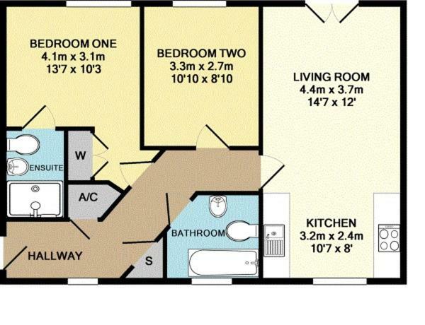 2 Bedroom Apartamento